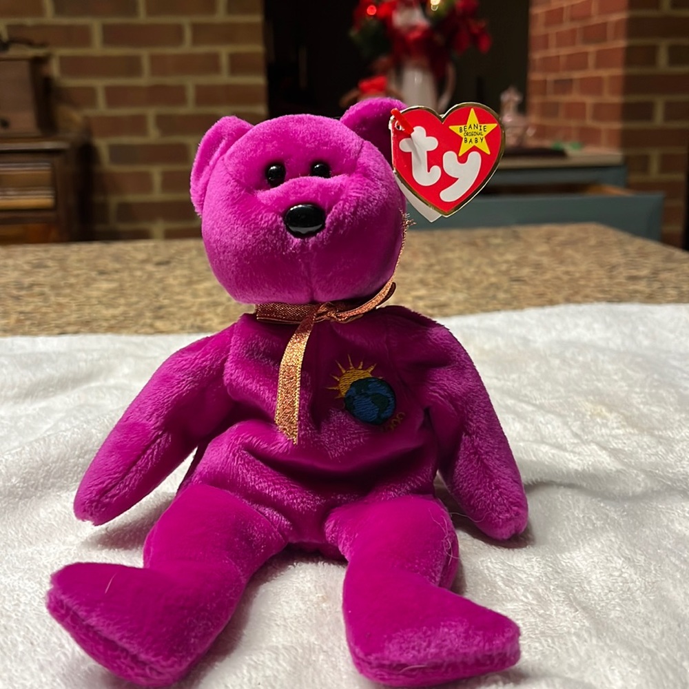 Ty Millennium Beanie Baby with matching Ty Teenie Baby.